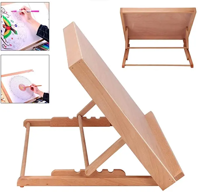 Lucky Crown US Art Adjustable Wood Desk Table Easel with Strong Support Light Weight 