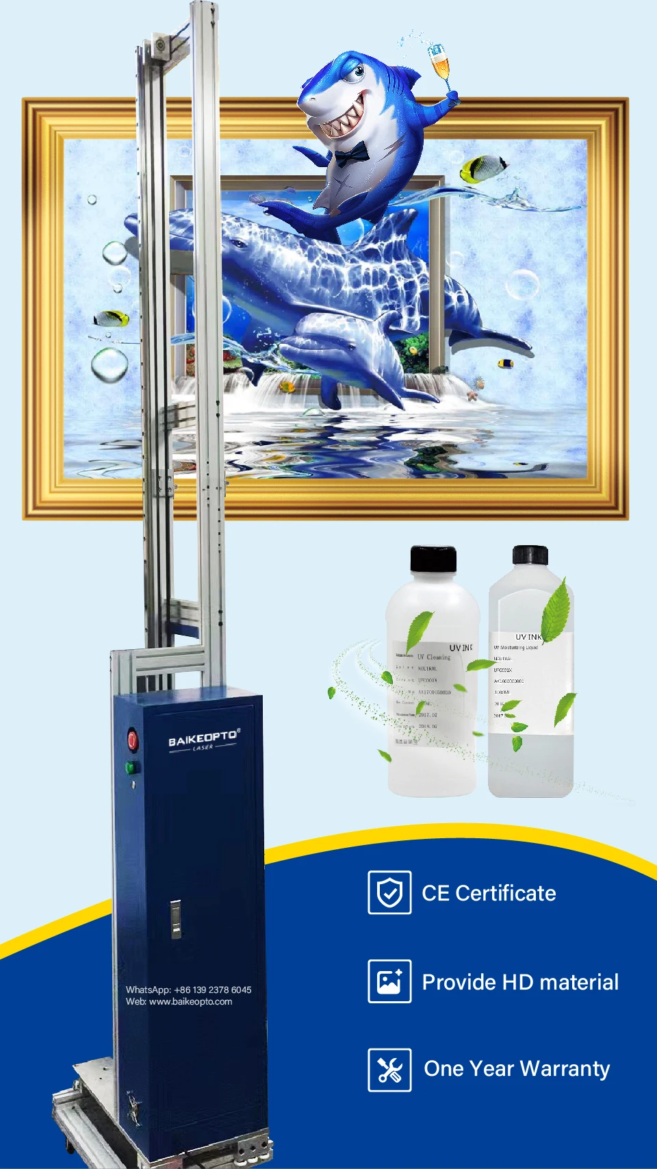 Outdoor Indoor Automatic Wall Art Printing Machine Price 3d Vertical