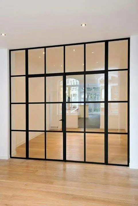 Design Glass Commercial Window and Door Steel Lobby Partition Design Office Full Height Glass Wall Partition