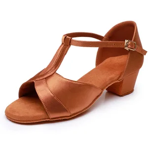 Satin 3.5cm Ballroom Salsa Latin Dance Shoes Soft Soled Children's Dance Shoes Girls Tango Salsa Dancing Shoes for Women