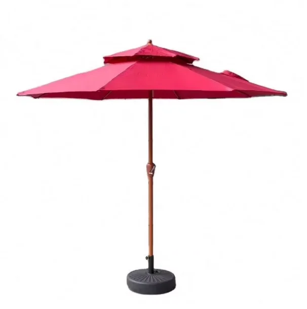 9ft Professional Grade Patio Coffee Umbrella Hot Sell Outdoor Beach and Garden Parasol with UV Protection