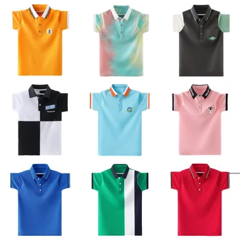 Tops Boy T Shirts for Kids for Boys 100% Cotton T-Shirt Polo Neck Kid Boys Polo Shirt