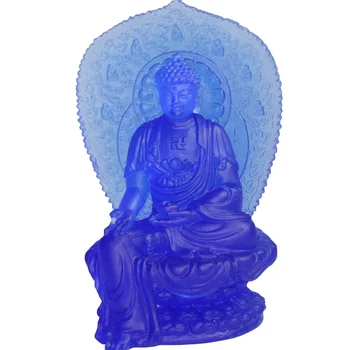 Crystal Sculptures Crystal Glass Buddha Statue Shaolin Bhaisajyaguru For Home Decorative Religious Gift