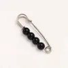 Perles noires d'aiguille argentée de 3.8CM