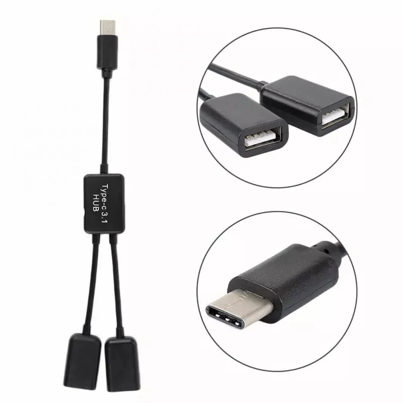 Adaptador USB C 2 en 1, tipo C y cable micro USB a adaptador USB