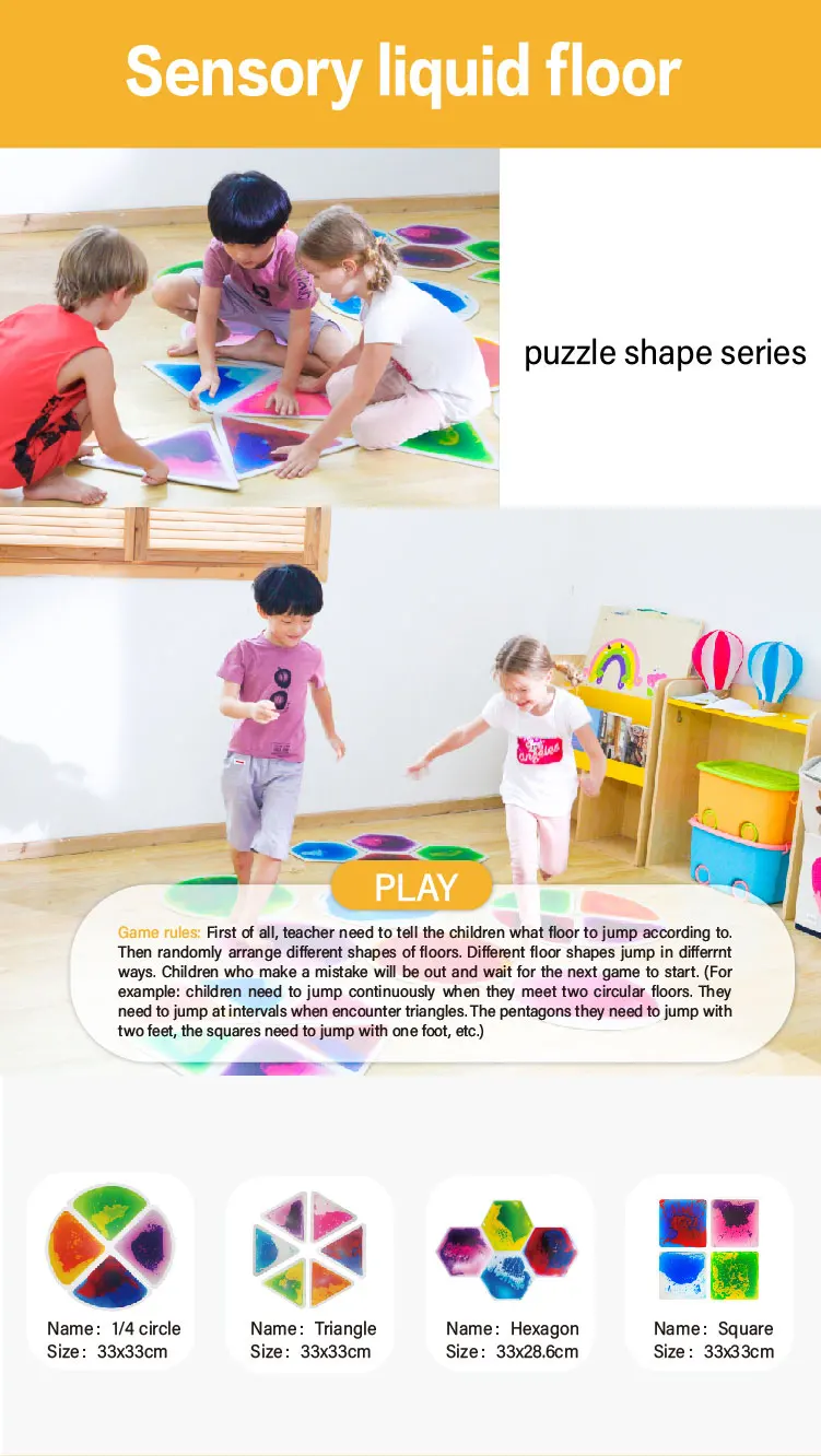 30cmjuguetes Preschool Educational Sensitive Liquid Gel Floor Tile Sensory Integration Equipment 0656