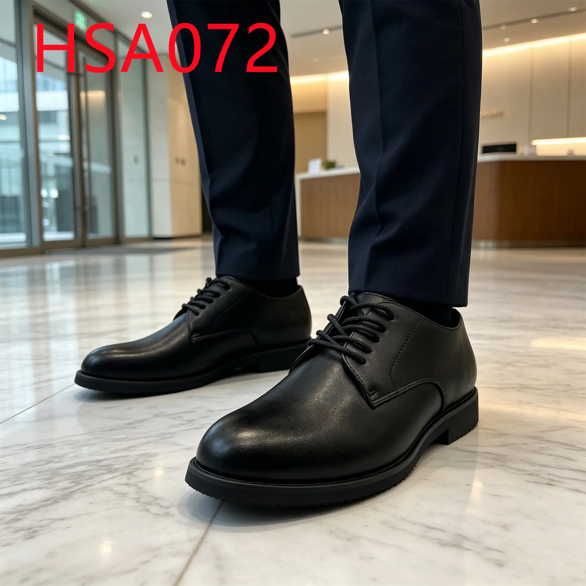 HY,Product Launch Lace-up Anti-shrinkable Hua Singh Men Leather Shoes Anti-odor Easy Clean Administrative Office Shoes HSA072
