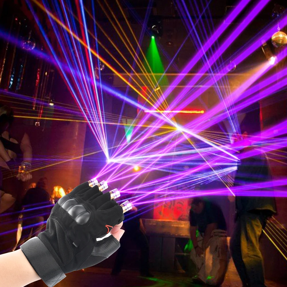 Fast Delivery DJ Club Stage Light Gloves Red Green Purple LED Laser for Dancing Ramadan Occasion Bars Light Guantes Laser Gloves