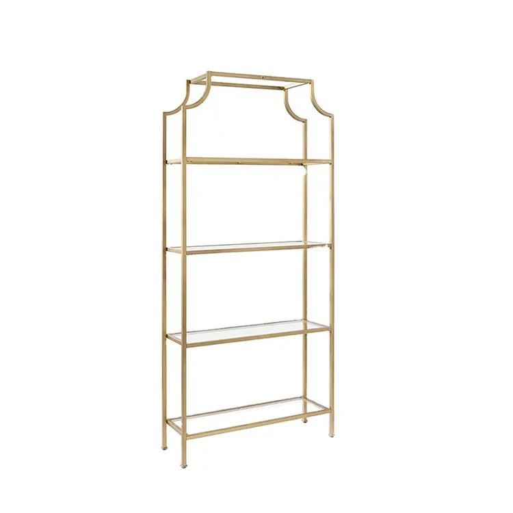 Заводская низкая цена, модная Золотая стабильная мебель для гостиной, книжная полка, современная витрина