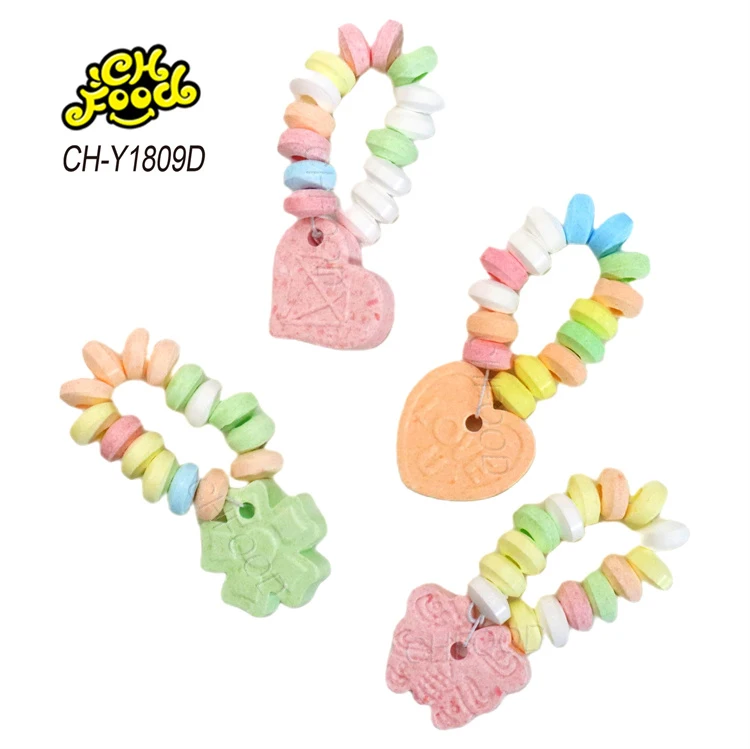 Custom Hot Selling Halal Fruit Flavor Heart Flower Butterfly Bracelet Tablet Candy Pressed Candy Sweets for Girls