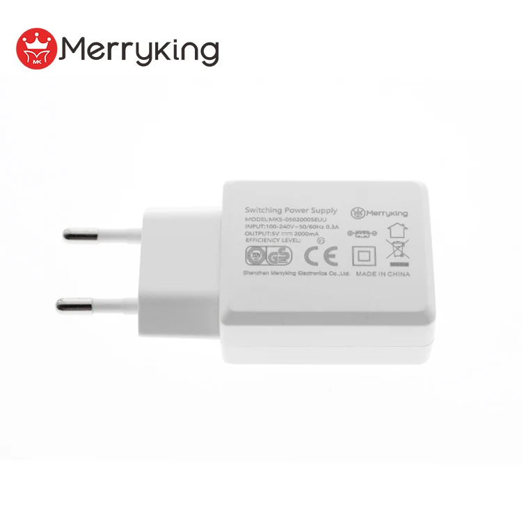 Зарядное устройство USB с европейской вилкой CE 5 в 600 мА, адаптер питания переменного тока для мобильного телефона