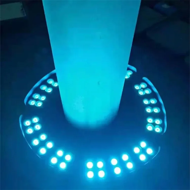 Outdoor Rgb Color Palm Tree Ring Light Ip65 Waterproof Park Garden Flood Spotlight Landscape Pole Post Coconut Hug Tree Lamp