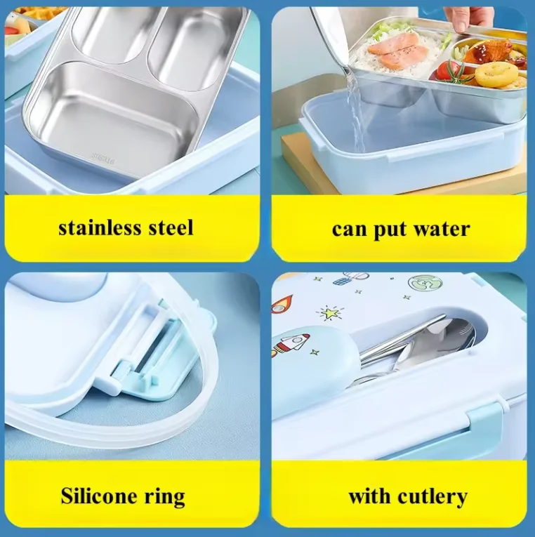 Boîte à lunch isotherme en acier inoxydable Offre Spéciale 2 ou 3 compartiments pour enfants Grands cadeaux