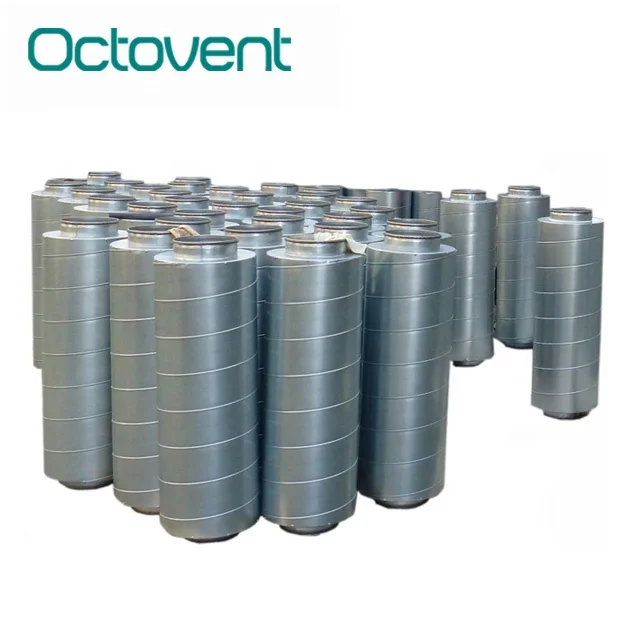HVAC Systems Parts Ventilation System Duct Round Muffler Silencer With