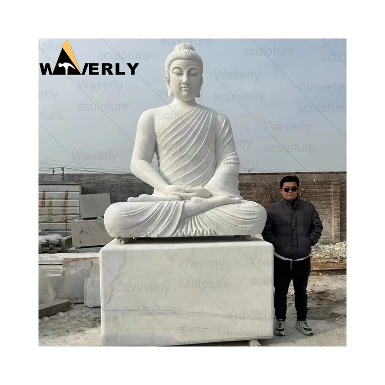 Outdoor Decor Giant Natural Stone Religious Statues Buddha Sculpture