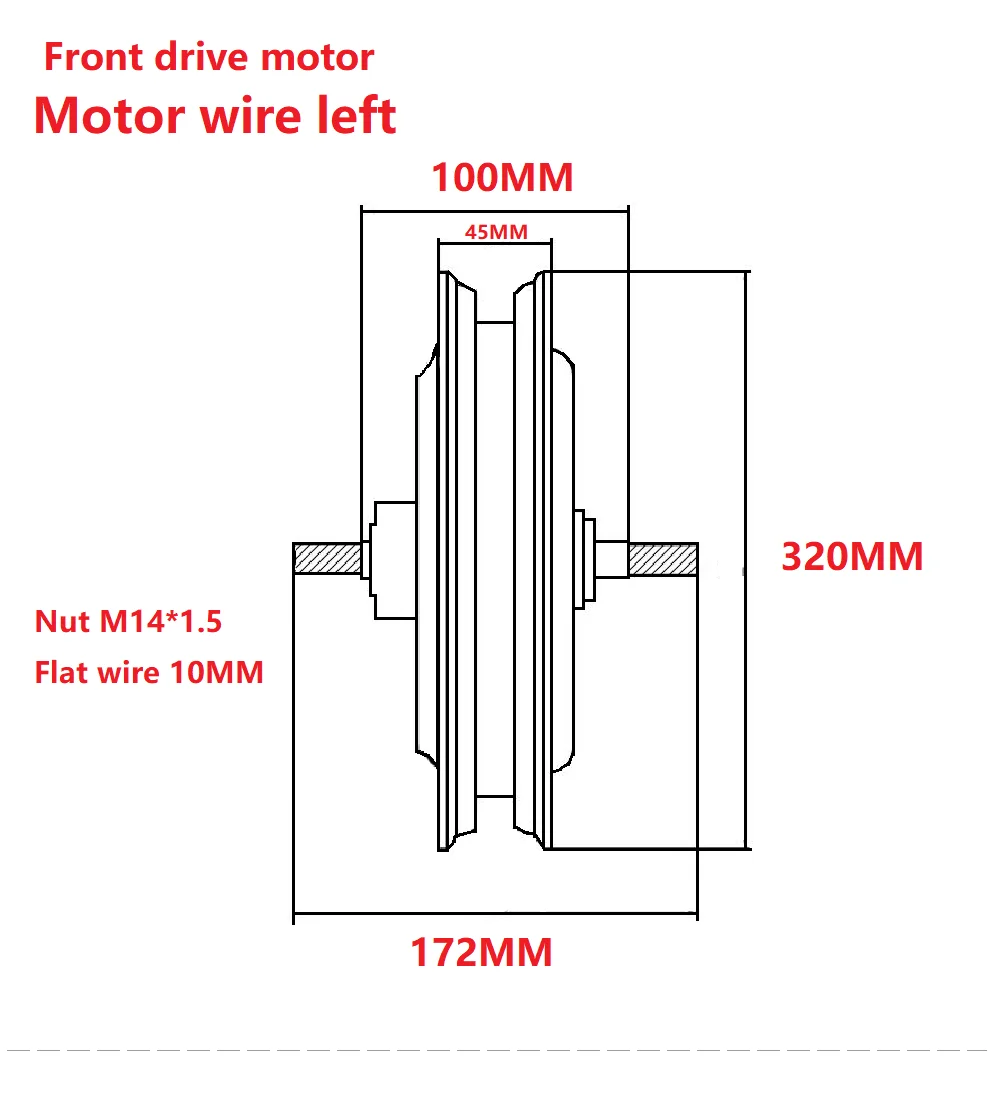 16 Inch 48v72v 350w1000w Hub Motor Kit Front Drive Rear Drive Bldc
