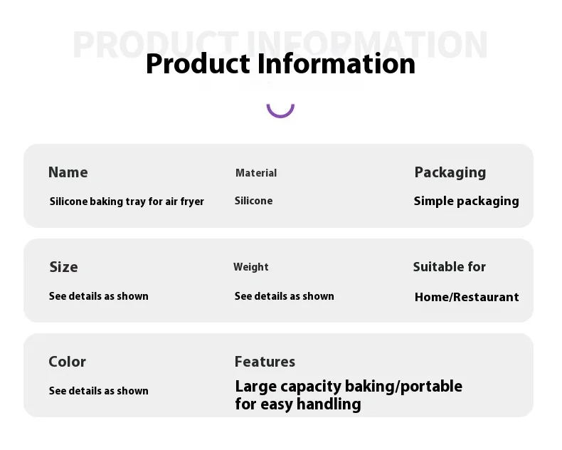 Household Square Thick Air Fryer Silicone Baking Tray Premium Quality Dish and Pan for Baking & Frying details