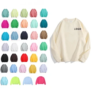 Custom 300G Neck Unisex Cotton Oversized Sweatshirt Embroidered Crewneck Men Sweatshirt Hoodie