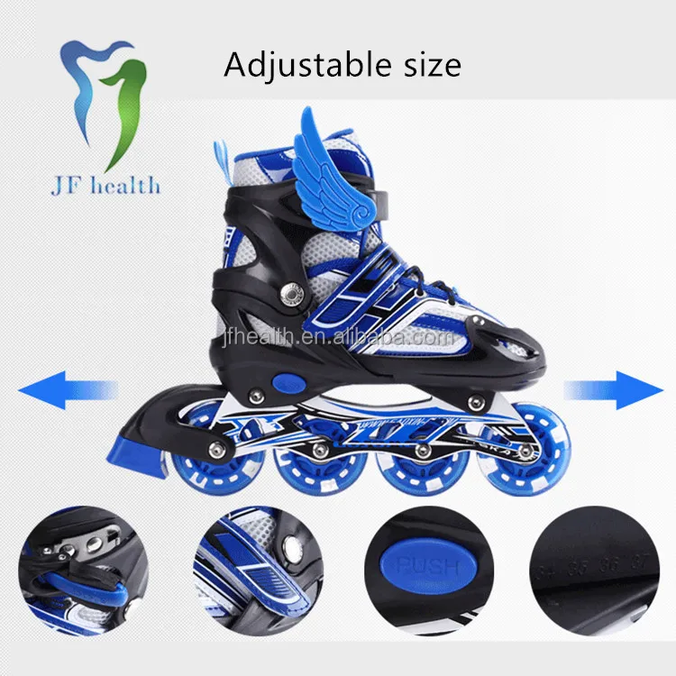 Trendy slalom skating shoes professional sports roller skates shoes 4 size adjustable single-row ice skates for children