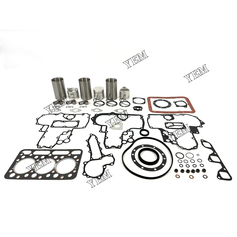 D1302 Overhaul Rebuild Kit With Piston Rings Liner Head Gasket Set for Kubota Original Excavator Part