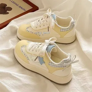 Ladies Geometric Design Lace-Up Sports Shoes Soft Comfortable Anti-Slip Sneakers Indoor Outdoor Casual Walking Style Lightweight