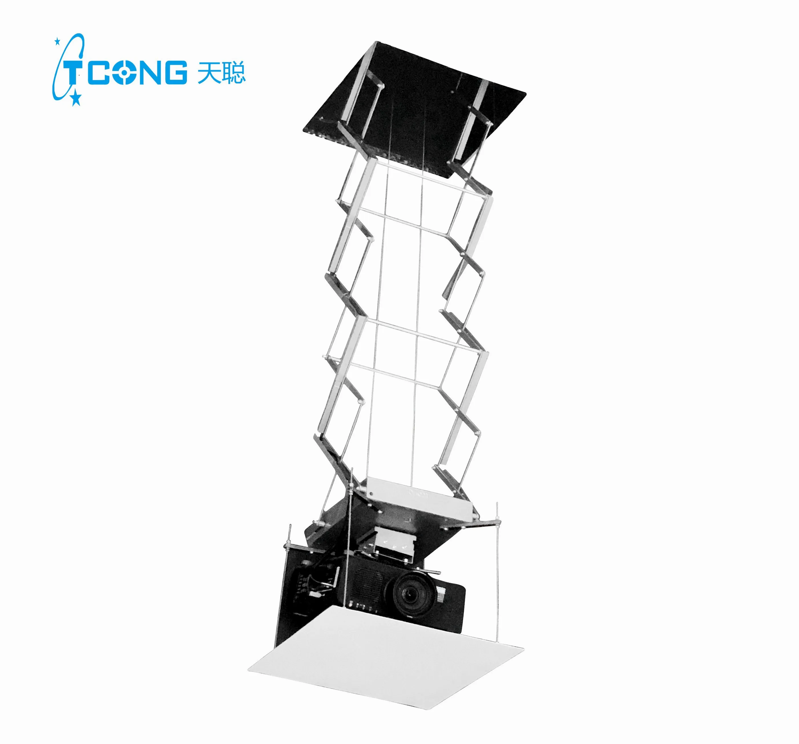 Heavy Load Motorized Projector Ceiling Mount Retractable Scissor Projector Lift Beamer Lift  with Remote for Projection Screen