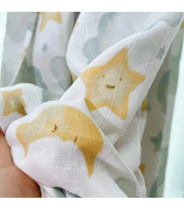 Premium Summer Baby Muslin Bamboo Cotton Newborn Bath Towel Swaddle blanket Ultra Soft Warm Absorbent Unisex Cover for Girl Boy manufacture