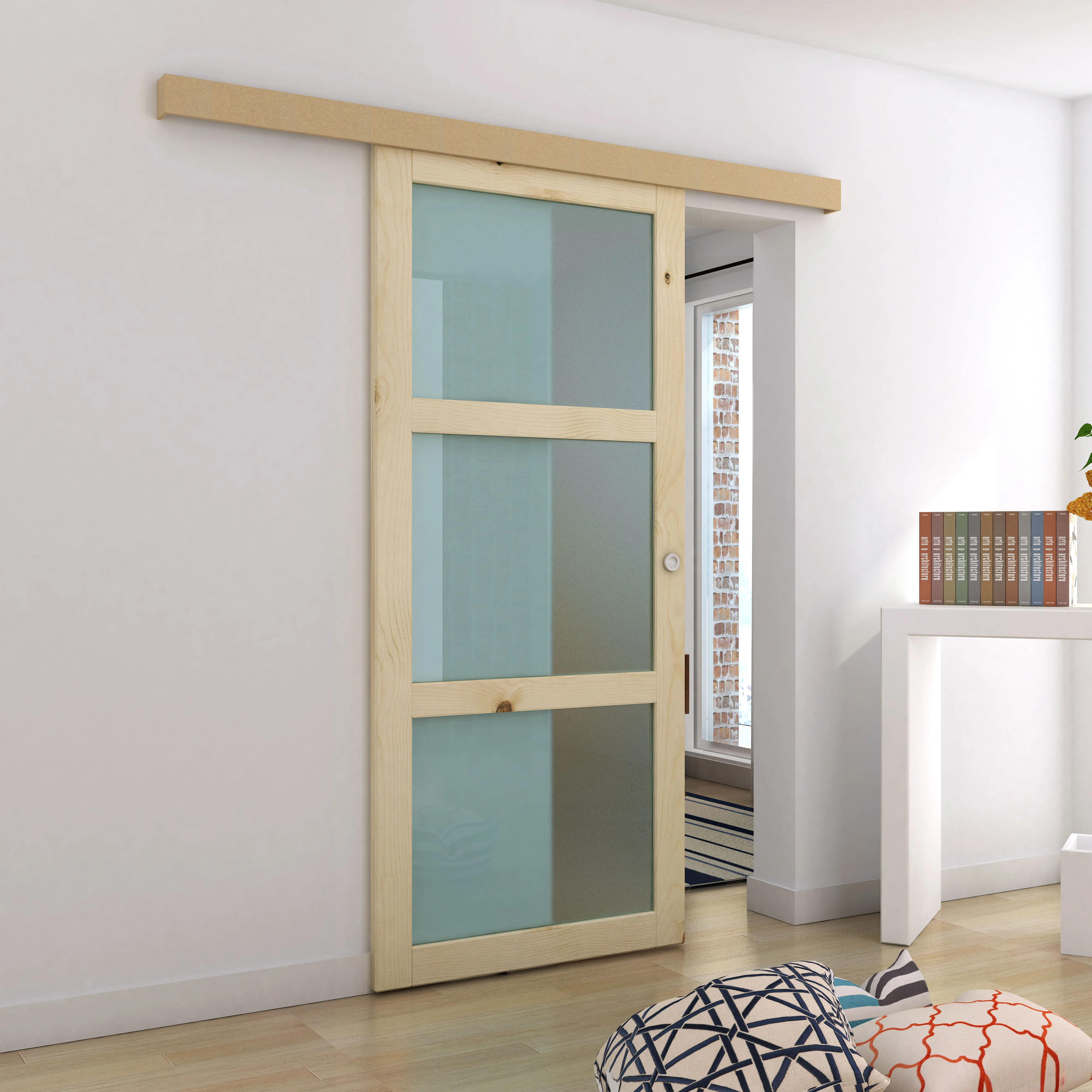 Cheap Aluminum Profile Sliding Door Rail System Wardrobe Slide Hardware Kits for Interior Use