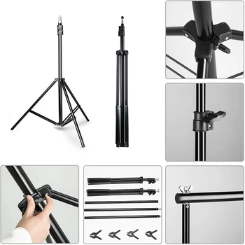 7.5*10ft Adjustable Stand Backdrop Support System Kit With Carrying Bag for Studio Photo Video Photography detail image