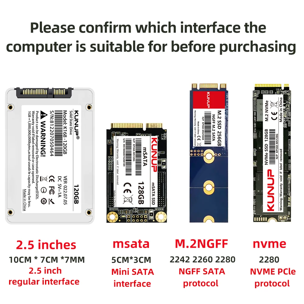 Ssd M.2 Ngff 1tb 128gb 256gb Ngff 2242 2260 2280 M.2 Sata Internal ...