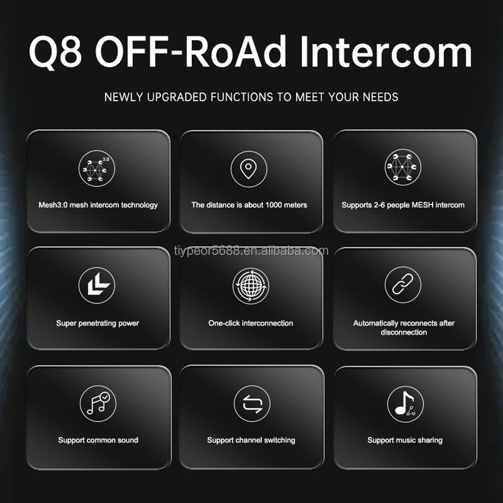 product tiypeor ejeas q8 1000m bluetooth intercom system for motorcycles waterproof abs helmet mesh intercom for riding-2