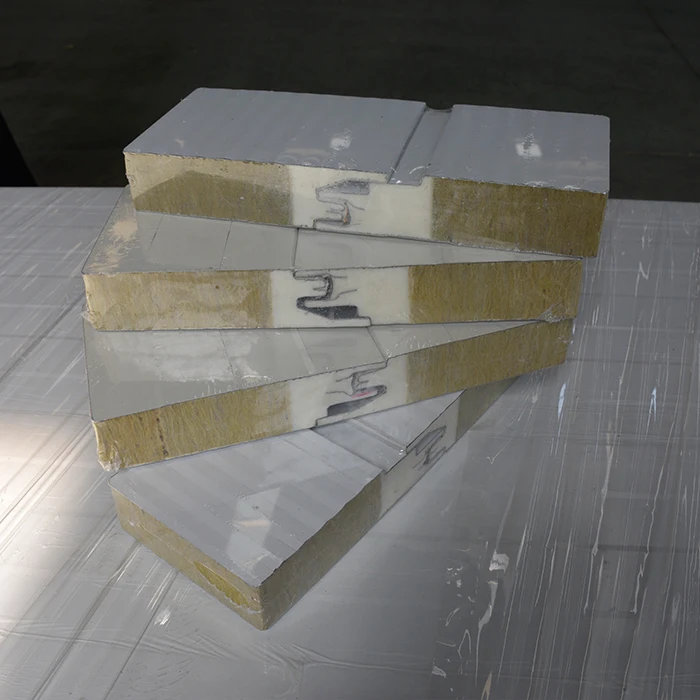 Fireproof Heat Preservation Sound Insulation Rock Wool Sandwich Panel Wall and Roof Sheet Rock Wool Board Clean Room Panels