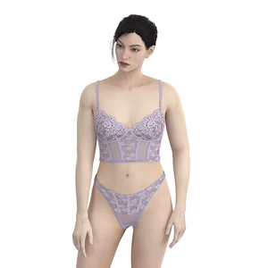 Women's Sexy Lace Embroidery Cotton Plus Size Bra and Panty Set Custom Hot Wholesale Ladies Underwear with Logo on Waist