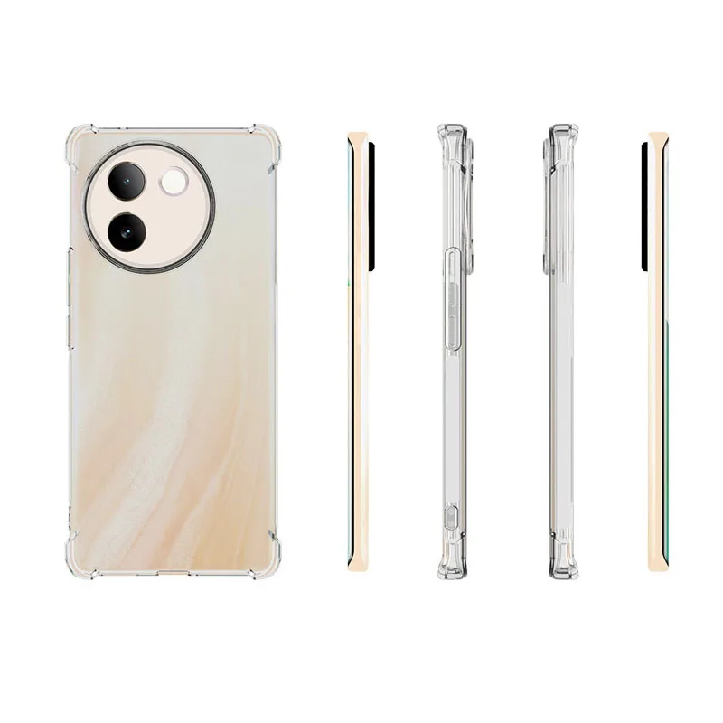 Transparente Handyhülle Für Vivo V40 5G – TPU-Silikon Mit Farbverlauf Pink-Lila