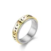 17. 6mm - Rotating  Dot Pattern Star & Moon - Silver, Gold