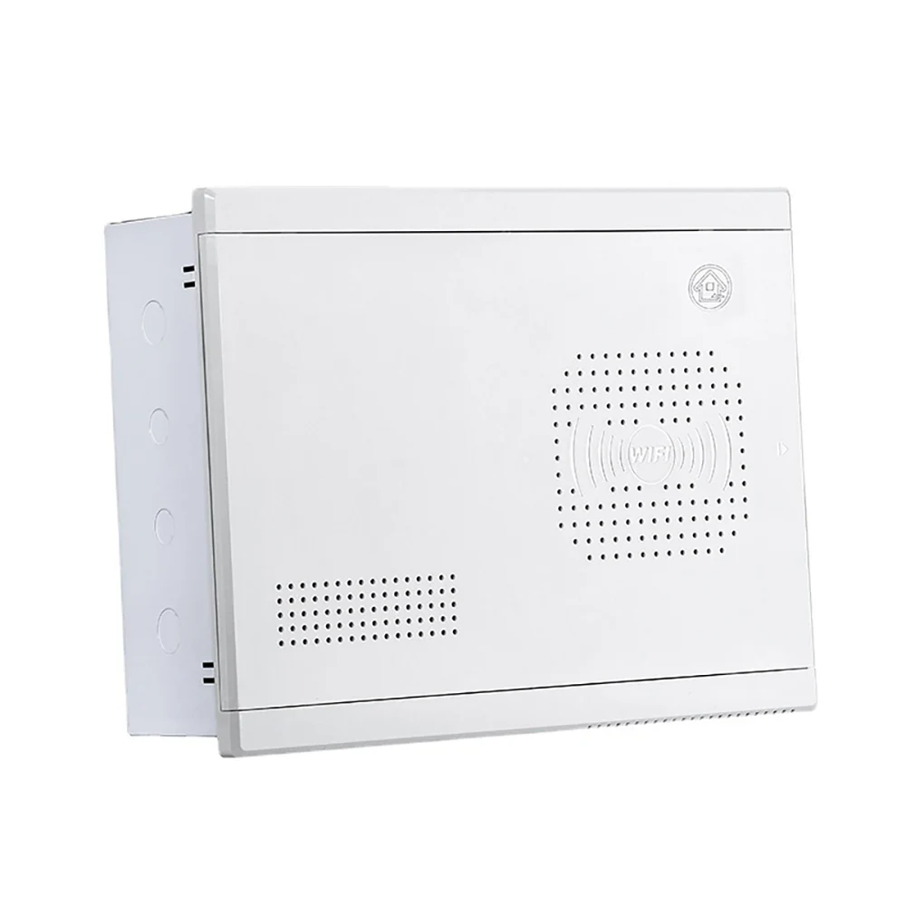 FTTH Tuisingangsdoos staaalomhulsel, muurvlakmontering, plastiekdeksel, aanpasbaar, OEM, binne-swakstroom-bedradingskas