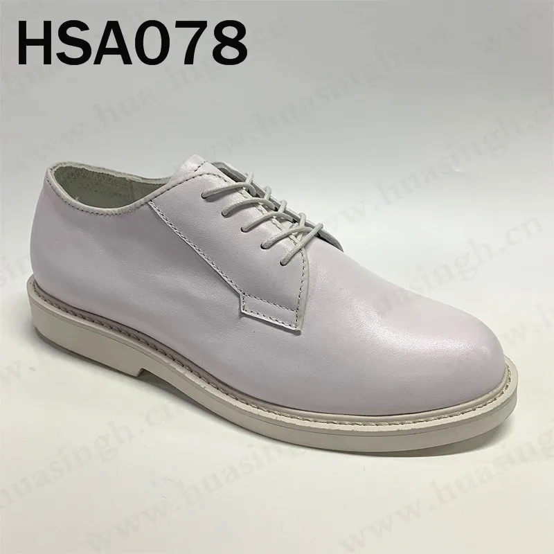 Rwh, Lace-up Style Marine Office Shoes for Nigeria White Full Grain Leather Stitching Rubber Outsole Men Dress Shoes HSA078