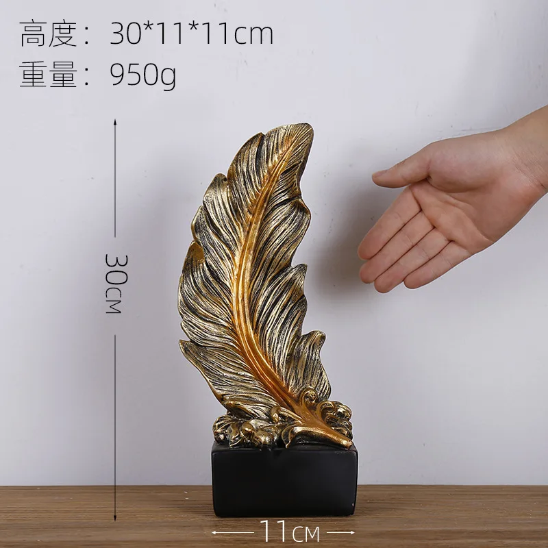 European style TV wine cabinet decoration light luxury resin feather home decoration