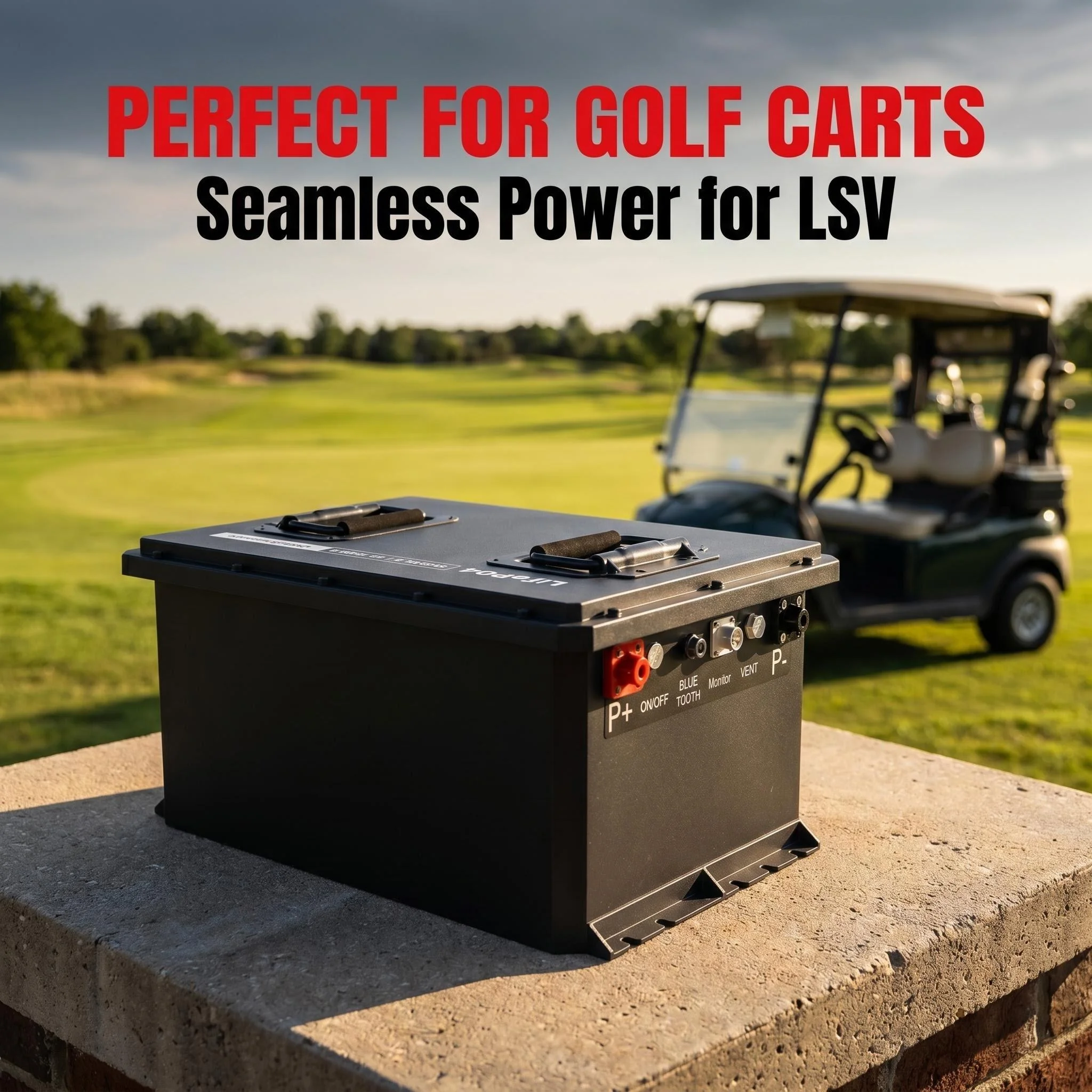 Built-in Smart BMS 200A 300A Lithium Battery for Golf Cart 36v 48v 51.2V 100Ah 105Ah 120Ah LiFePO4 Battery for Electric Buggy