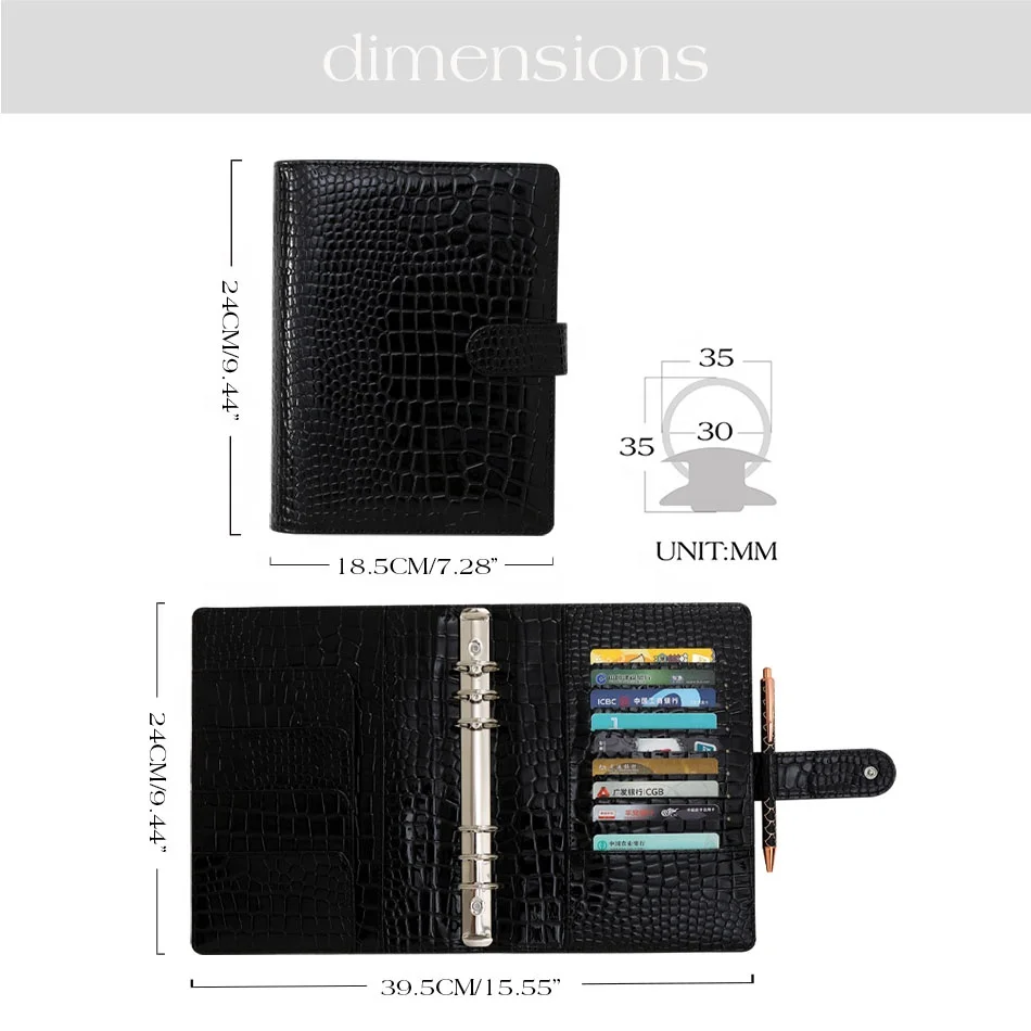 CARNET DE NOTES,rose red-A5--Classeur En Cuir Pu De Couleur Laser A5 A6, Couverture De Carnet De