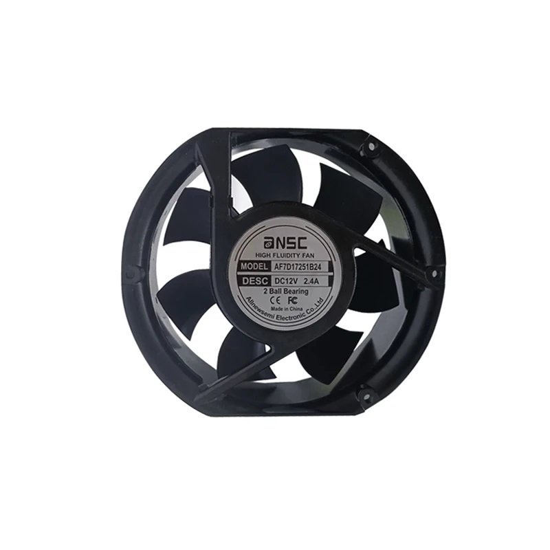 172X150X51mm 6.8 inch 12V 24V 48V High Speed Flow Cooling Small Table Fan 17251 shoemaking machines industrial cooling fan