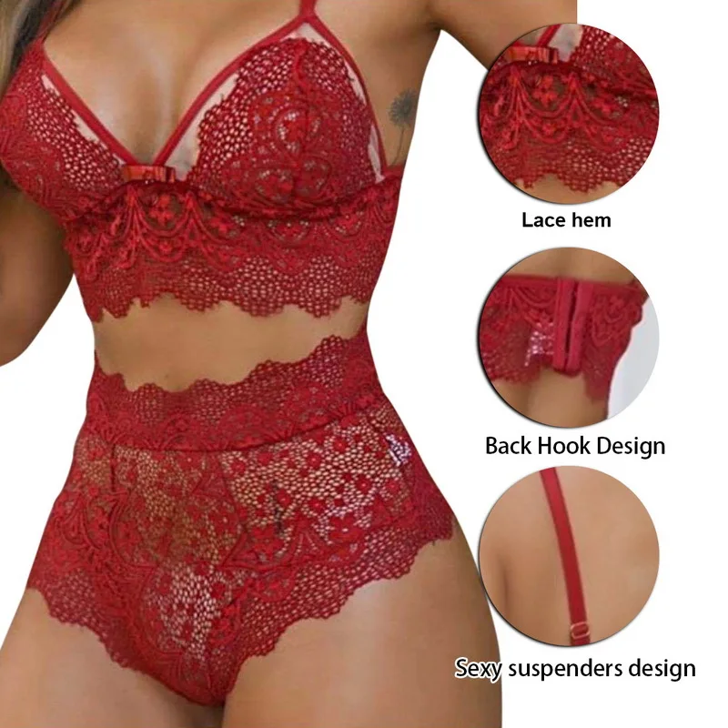 Summer Sexy Seamless Lingerie Sets Women Lace Push Up Bra And Panty Set