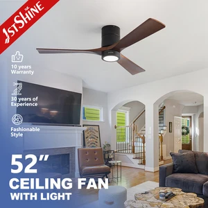 1stshine Ceiling Fan Light Flush Mounted Ceiling Fan Solid Wood Blades Decorative Ceiling Fan with Light