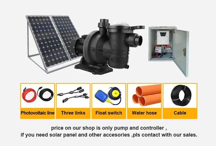 Feili Sjp Solar Pool Pump Dc24v 48v 72v Swimming Pool Pumps Kit 2 Inch
