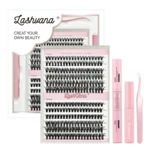 Diy Lash Kit Private Label 0.07 mm C/D Curl Individual Segmented Cluster Extensions Cluster Eyelash Wholesale