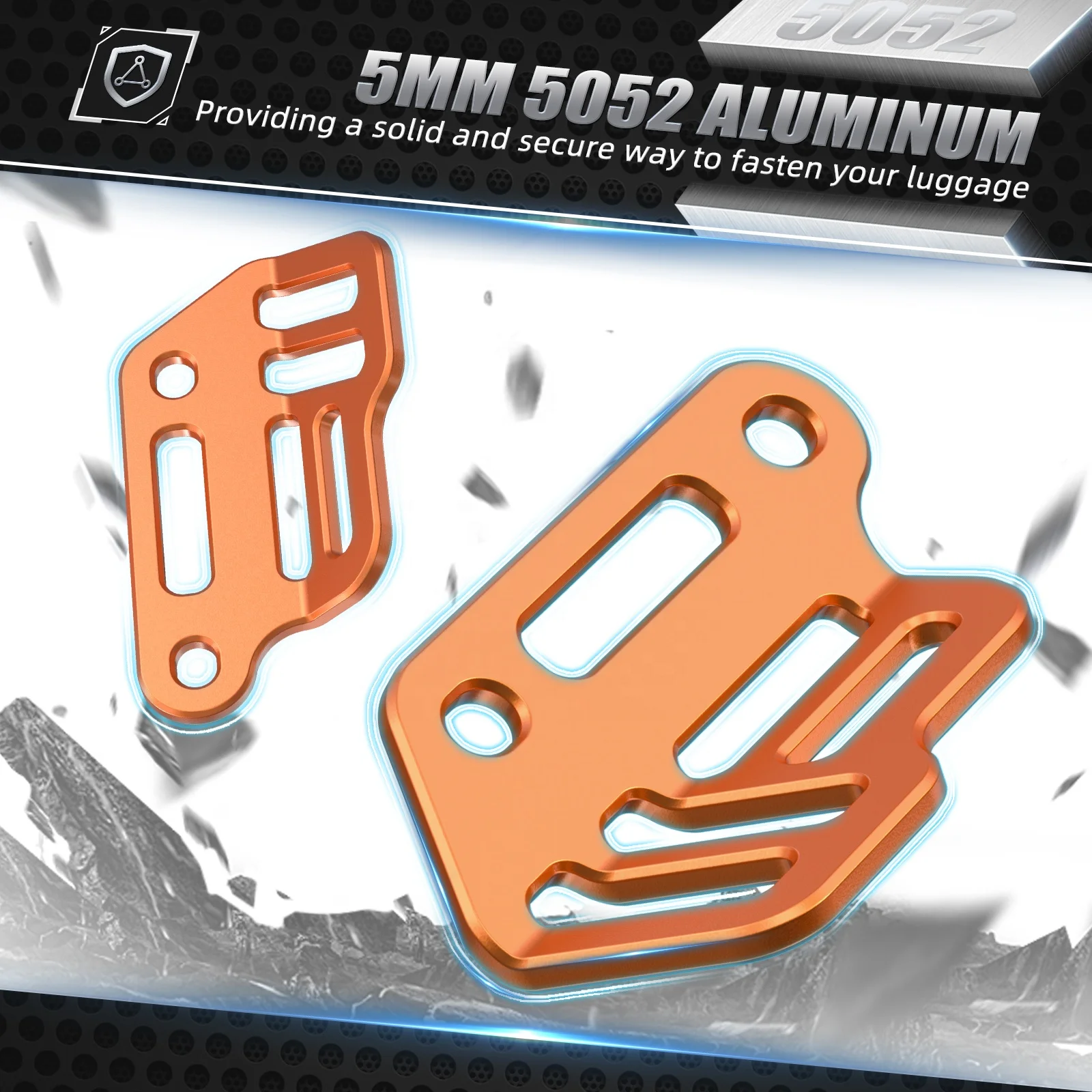 Nicecnc Aluminum CNC Pair Motorcycle Luggage Rack Brackets