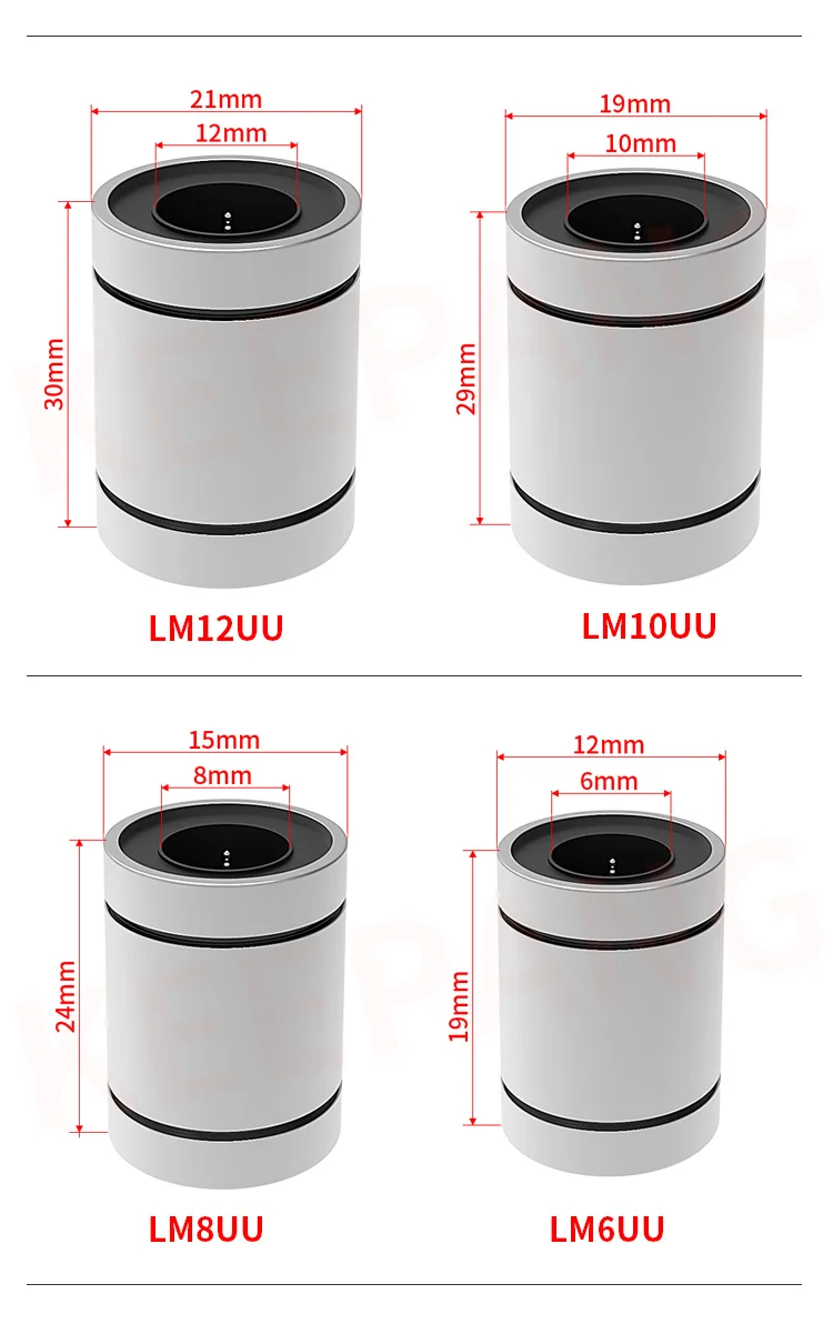 Roulement à billes linéaire LM10UU 10mm 10x19x29mm Pièces et accessoires d'imprimante 3D