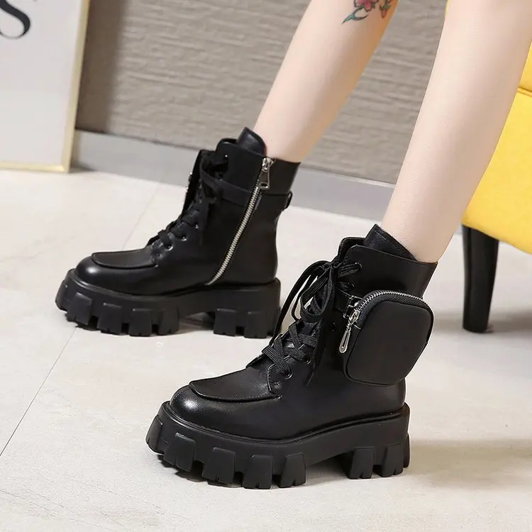 2022 Women Pocket Boot Lace Up Ladies Ankle Boots Female Combat Runway  Buckle Strap Ankle Boot Woman Platform Shoes Botas Mujer - Buy Woman Boots, Women Winter Boots,Women Thigh High Boots Product on