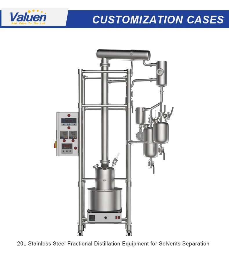 Valuen 20L Lab Fractional Distillation Apparatus Lab Fractional Distillation Equipment Glass rectification details