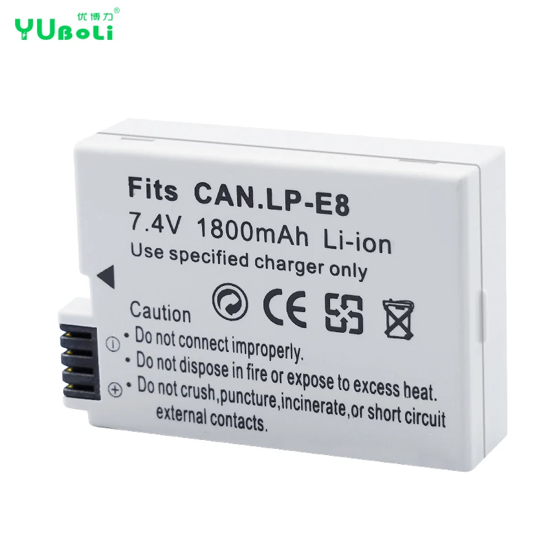 1800mAh Popular Camera Battery LP-E8 for Canon EOS 550D 600D 650D 700D EOS Kiss X4 X5 X6i Rechargeable Lithium-ion Battery